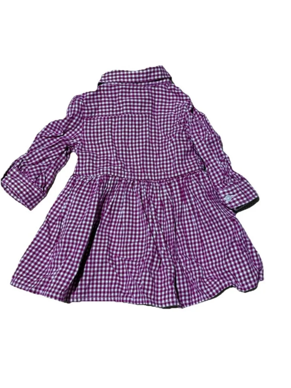Ralph Lauren Baby Girls Pink Gingham Pony Logo Fit & Flare Dress - 3 Months